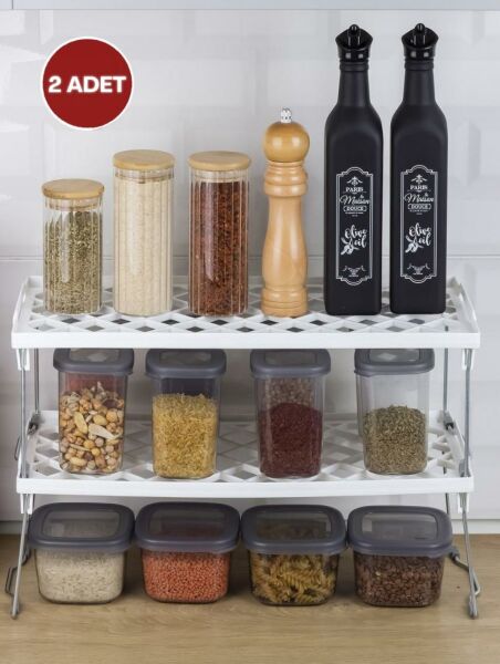 Okyanus Home Metal Ayaklı Tek Katlı Pratik Raf Düzenleyici 20x45