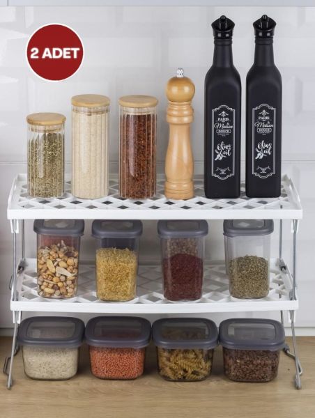 Okyanus Home Metal Ayaklı Tek Katlı Pratik Raf Düzenleyici 20x45
