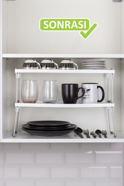 Okyanus Home Metal Ayaklı Tek Katlı Pratik Raf Düzenleyici 20x45