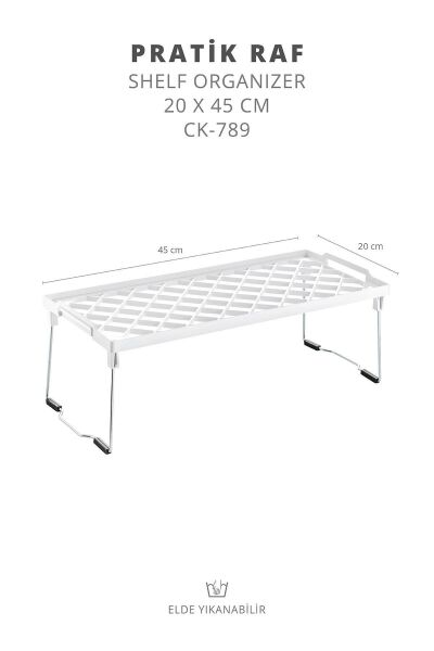 Okyanus Home Metal Ayaklı Tek Katlı Pratik Raf Düzenleyici 20x45