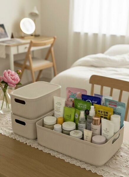 Okyanus Home Linea Smart Box Bej 3lü Set 1 Adet 4,5 Lt 2 Adet 2,4 Lt Kapaklı Çok Amaçlı Saklama Kutusu