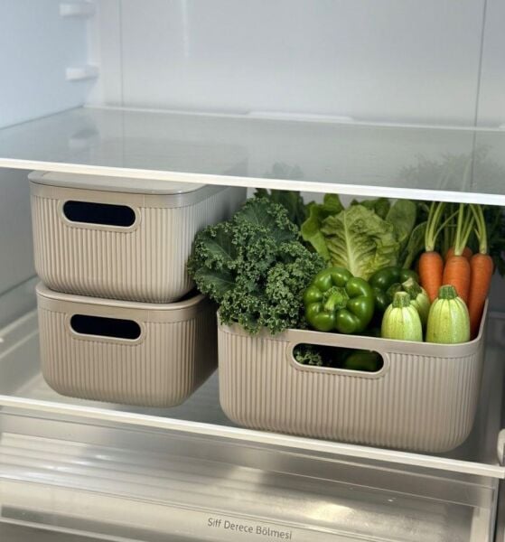 Okyanus Home Linea Smart Box Vizon 3lü Set 1 Adet 4,5 Lt 2 Adet 2,4 Lt Kapaklı Çok Amaçlı Saklama Kutusu