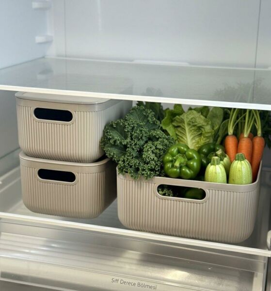 Okyanus Home Linea Smart Box Vizon 3lü Set 1 Adet 4,5 Lt 2 Adet 2,4 Lt Kapaklı Çok Amaçlı Saklama Kutusu