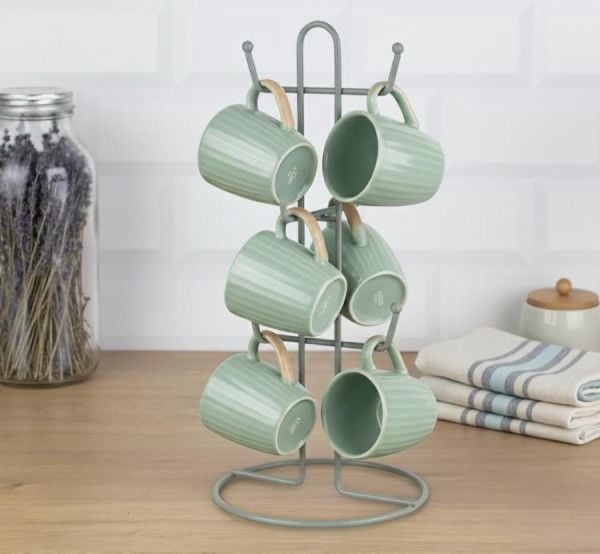 Okyanus Home Yeşil Kupa ve Fincan Askılığı