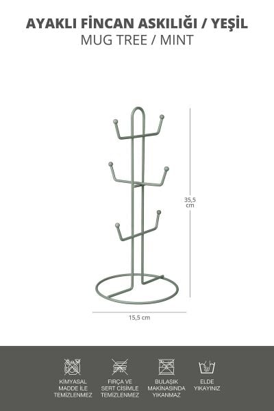 Okyanus Home Yeşil Kupa ve Fincan Askılığı