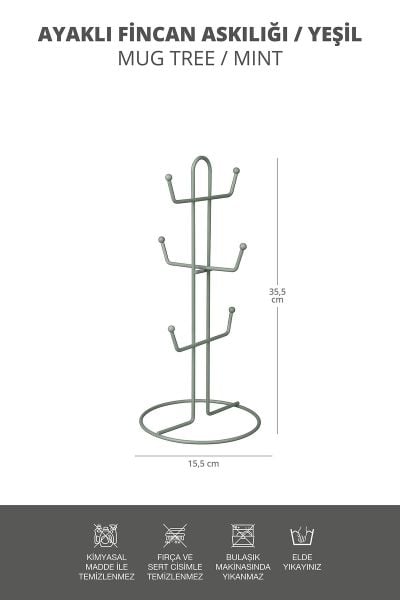 Okyanus Home Yeşil Kupa ve Fincan Askılığı