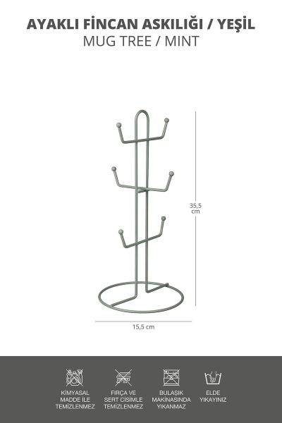 Okyanus Home Yeşil Kupa ve Fincan Askılığı