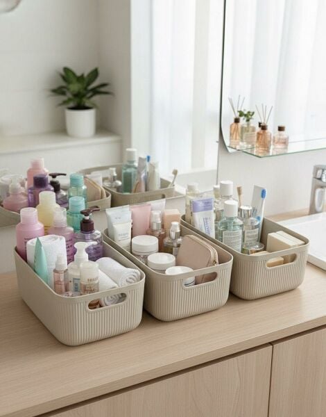 Okyanus Home Linea Smart Box Bej 3'lü Set 2400 Ml