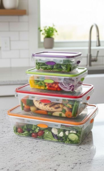 Okyanus Home Click Kapaklı Saklama Kabı 4 Boy