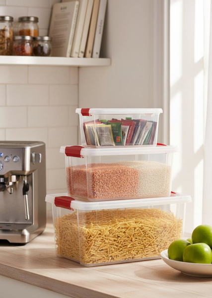 Okyanus Home Fresh Clıck Saklama Kabı 3lü Şeffaf 9, 5 Ve 2,5 LT