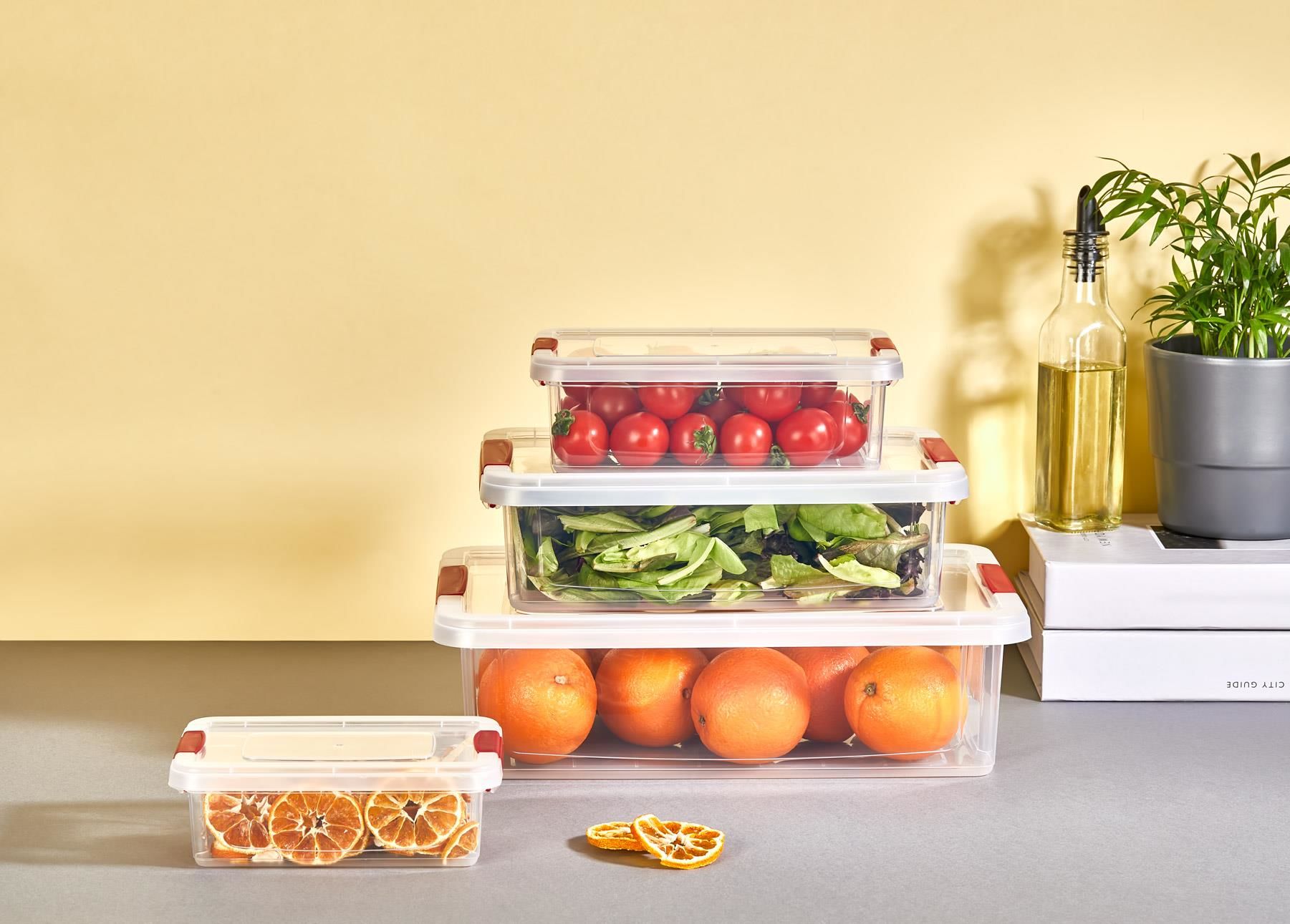 Okyanus Home Fresh Clıck Saklama Kabı 4lü Şeffaf  0.80, 1.50 ,3 VE 6 LT