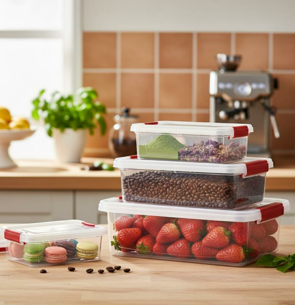 Okyanus Home Fresh Clıck Saklama Kabı 4lü Şeffaf  0.80, 1.50 ,3 VE 6 LT