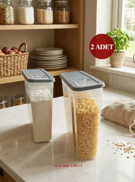 Okyanus Home Sandy Saklama Kabı 2 Adet Şeffaf 5,90 Lt