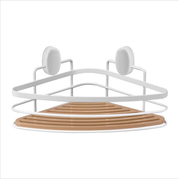 Okyanus Home Eko Magic Yapıştır&Vidala Due Tek Katlı Üçgen Lamalı Şampuanlık 21 cm / Beyaz