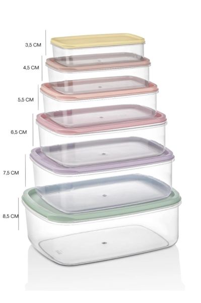 Okyanus Home Stackıt Saklama kabı 6 parça Pastel Renkler