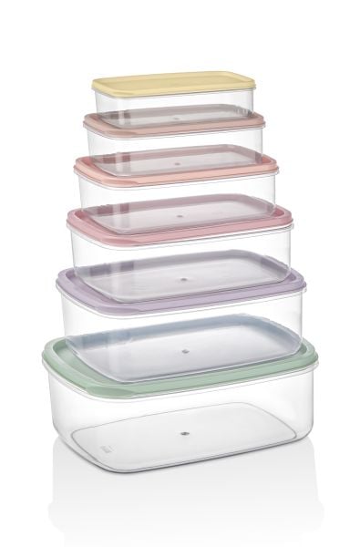 Okyanus Home Stackıt Saklama kabı 6 parça Pastel Renkler