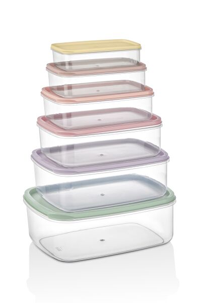 Okyanus Home Stackıt Saklama kabı 6 parça Pastel Renkler