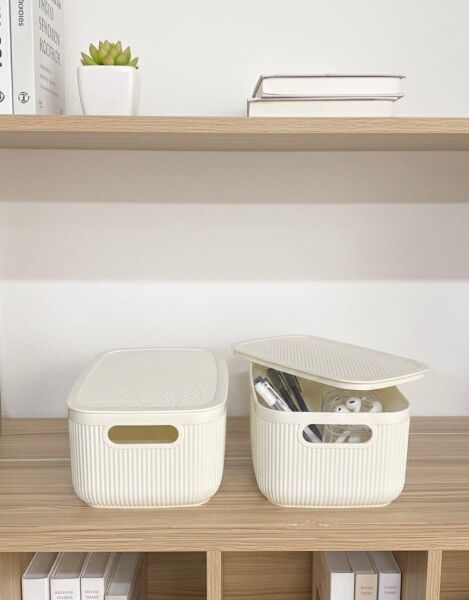 Okyanus Home Linea Smart Box Beyaz 2,4 Lt 2 Adet Kapaklı Çok Amaçlı Saklama Kutusu