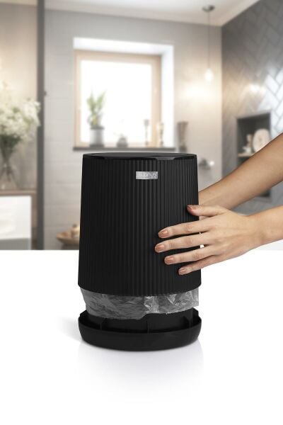 Okyanus Home 3'lü Mutfak Seti - Çeyiz Seti Siyah Bulaşıklık , Çöp Kovası, Sıvı Sabunluk