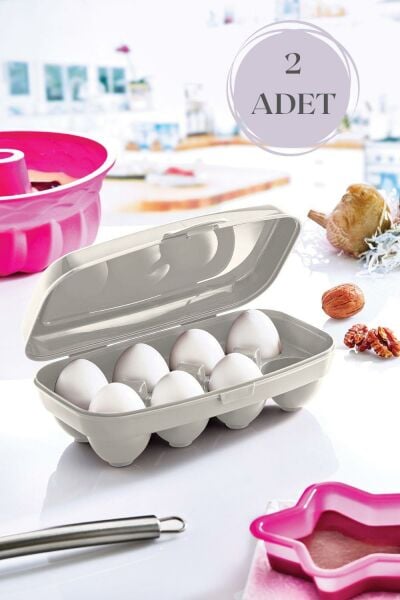 Okyanus Home 2 ADET Yumurta Saklama Kabı 8'li Karışık Renkli
