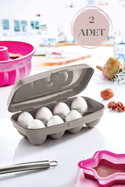 Okyanus Home 2 ADET Yumurta Saklama Kabı 8'li Karışık Renkli