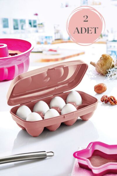 Okyanus Home 2 ADET Yumurta Saklama Kabı 8'li Karışık Renkli