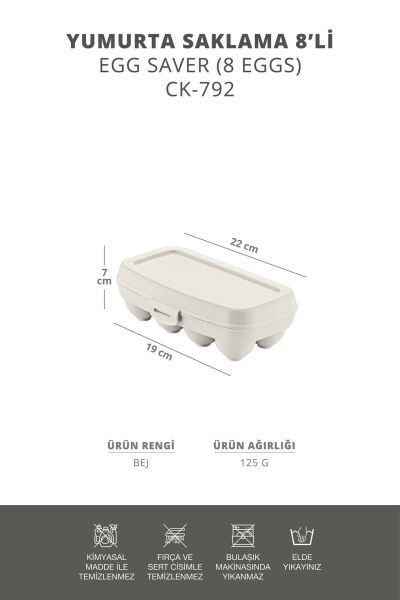Okyanus Home 2 ADET Yumurta Saklama Kabı 8'li Karışık Renkli