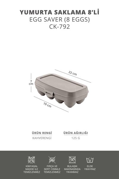 Okyanus Home 2 ADET Yumurta Saklama Kabı 8'li Karışık Renkli
