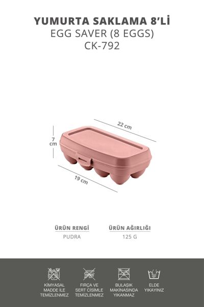 Okyanus Home 2 ADET Yumurta Saklama Kabı 8'li Karışık Renkli