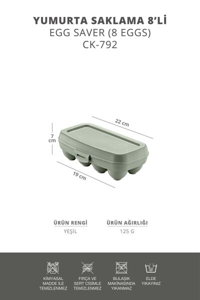 Okyanus Home 2 ADET Yumurta Saklama Kabı 8'li Karışık Renkli