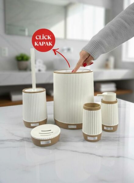 Okyanus Home Nida Beyaz Due 5'li Banyo Seti