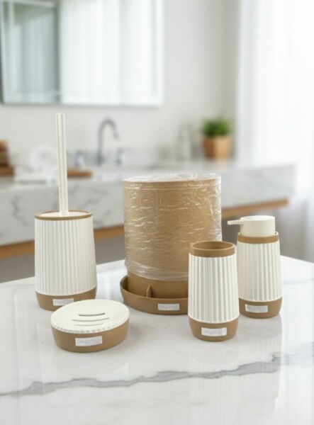 Okyanus Home Nida Beyaz Due 5'li Banyo Seti