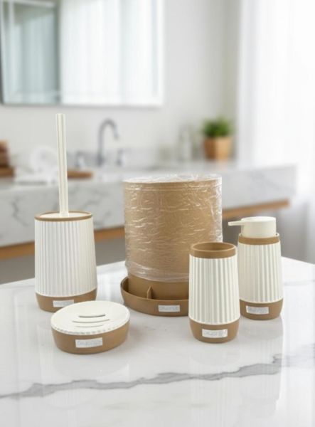 Okyanus Home Nida Beyaz Due 5'li Banyo Seti