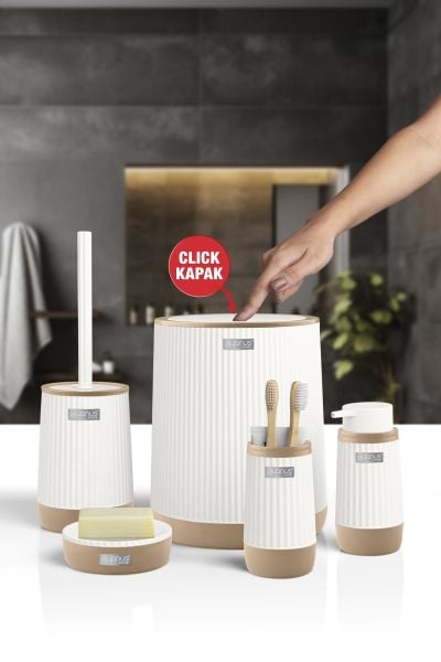 Okyanus Home Nida Beyaz Due 5'li Banyo Seti