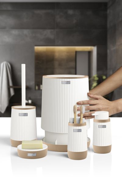 Okyanus Home Nida Beyaz Due 5'li Banyo Seti