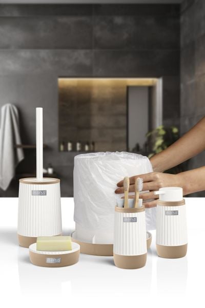 Okyanus Home Nida Beyaz Due 5'li Banyo Seti