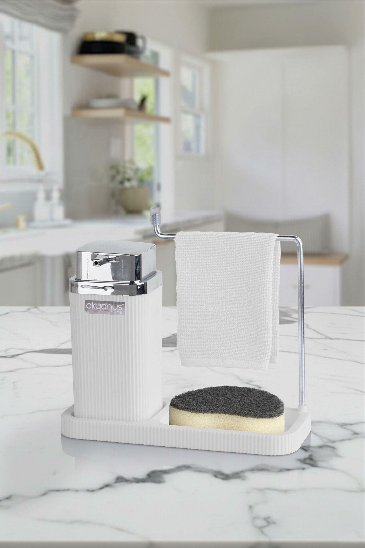 Okyanus Home Kare Mina Lavabo Düzenleyici Beyaz