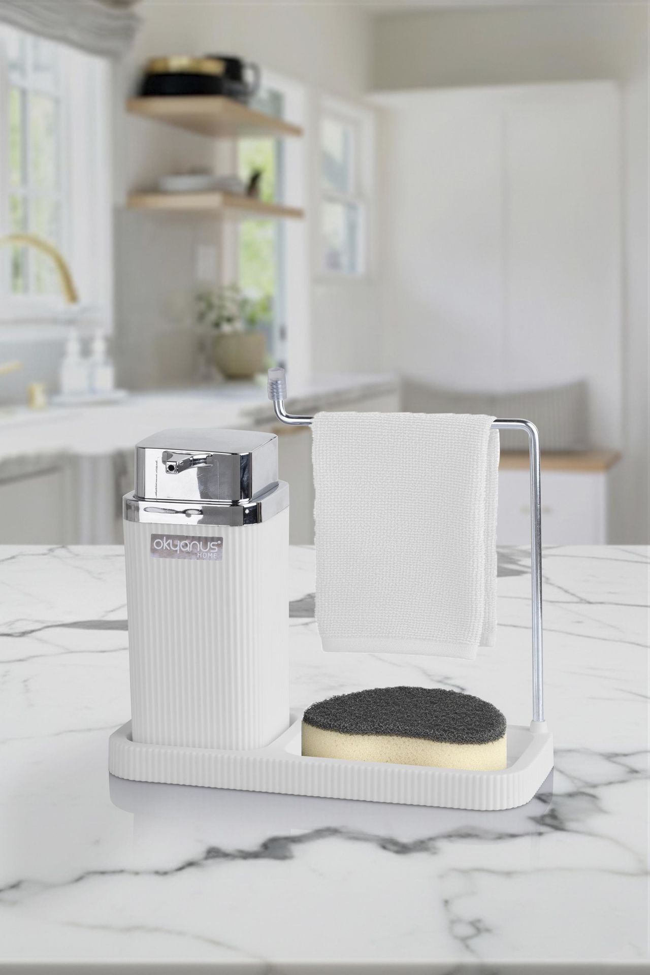 Okyanus Home Kare Mina Lavabo Düzenleyici Beyaz