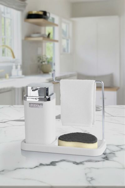 Okyanus Home Kare Mina Lavabo Düzenleyici Beyaz