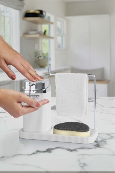 Okyanus Home Kare Mina Lavabo Düzenleyici Beyaz