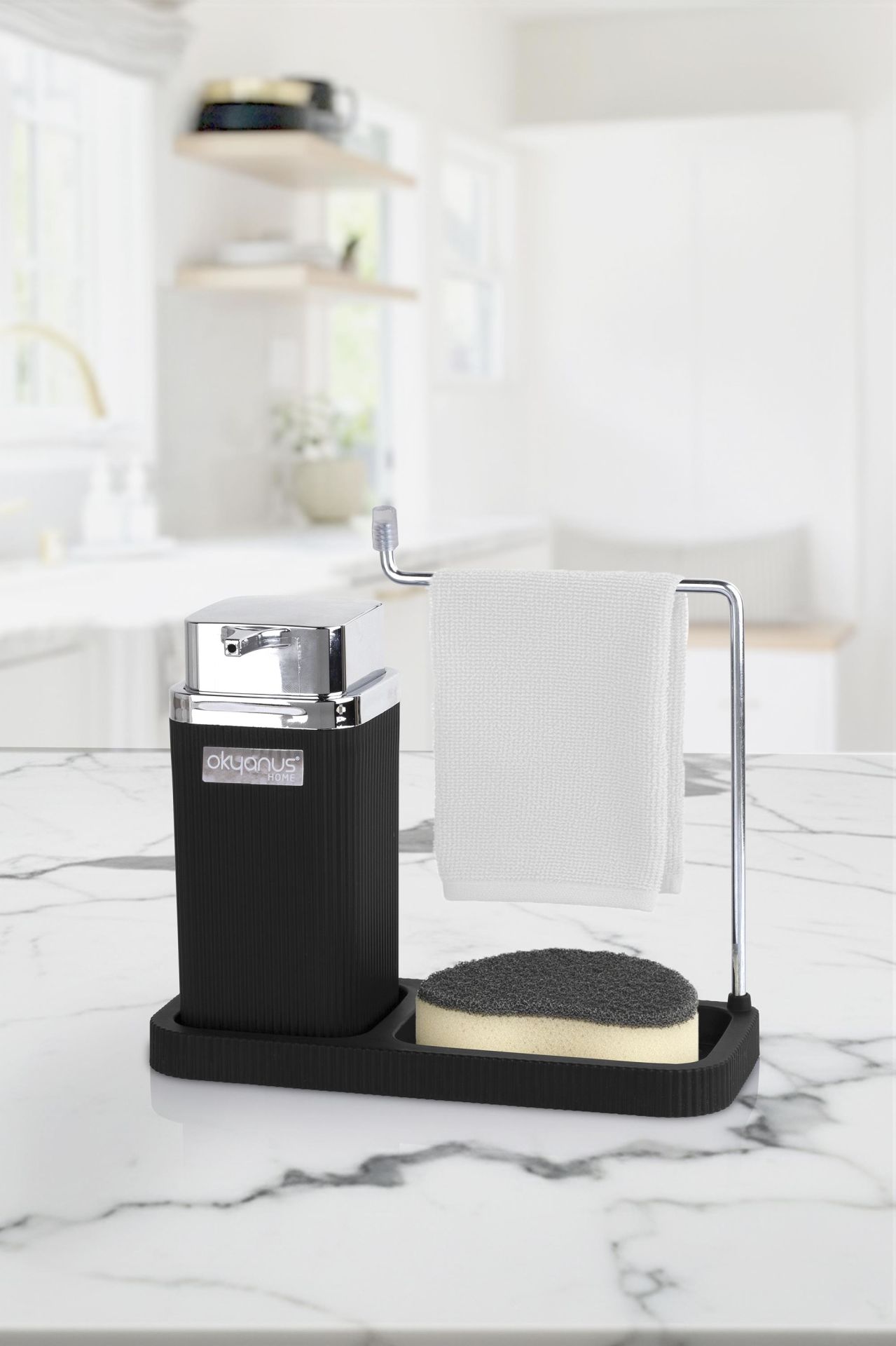 Okyanus Home Kare Mina Lavabo Düzenleyici Siyah