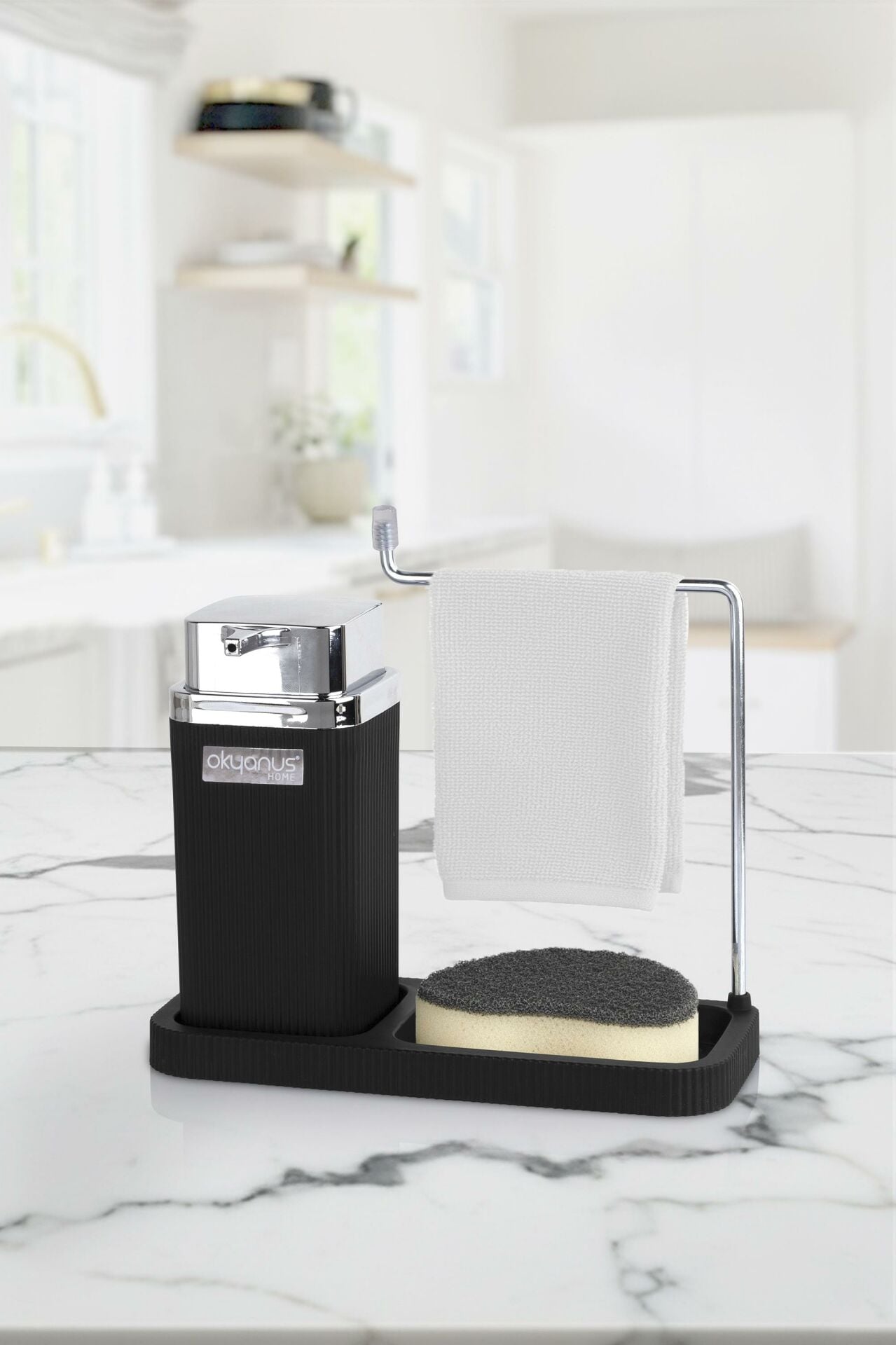 Okyanus Home Kare Mina Lavabo Düzenleyici Siyah