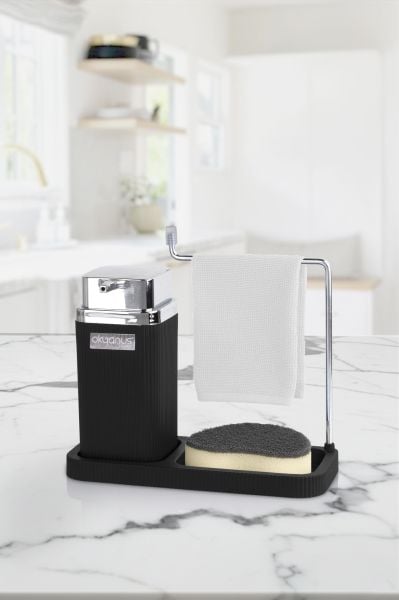 Okyanus Home Kare Mina Lavabo Düzenleyici Siyah