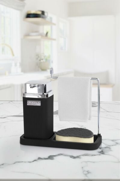 Okyanus Home Kare Mina Lavabo Düzenleyici Siyah