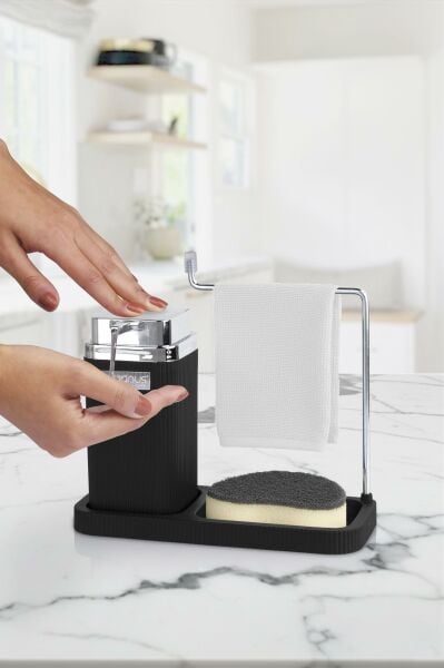 Okyanus Home Kare Mina Lavabo Düzenleyici Siyah