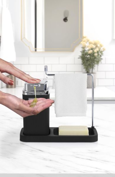 Okyanus Home Kare Mina Lavabo Düzenleyici Siyah