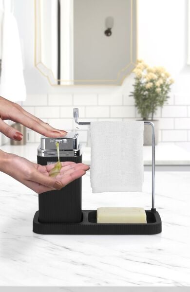 Okyanus Home Kare Mina Lavabo Düzenleyici Siyah