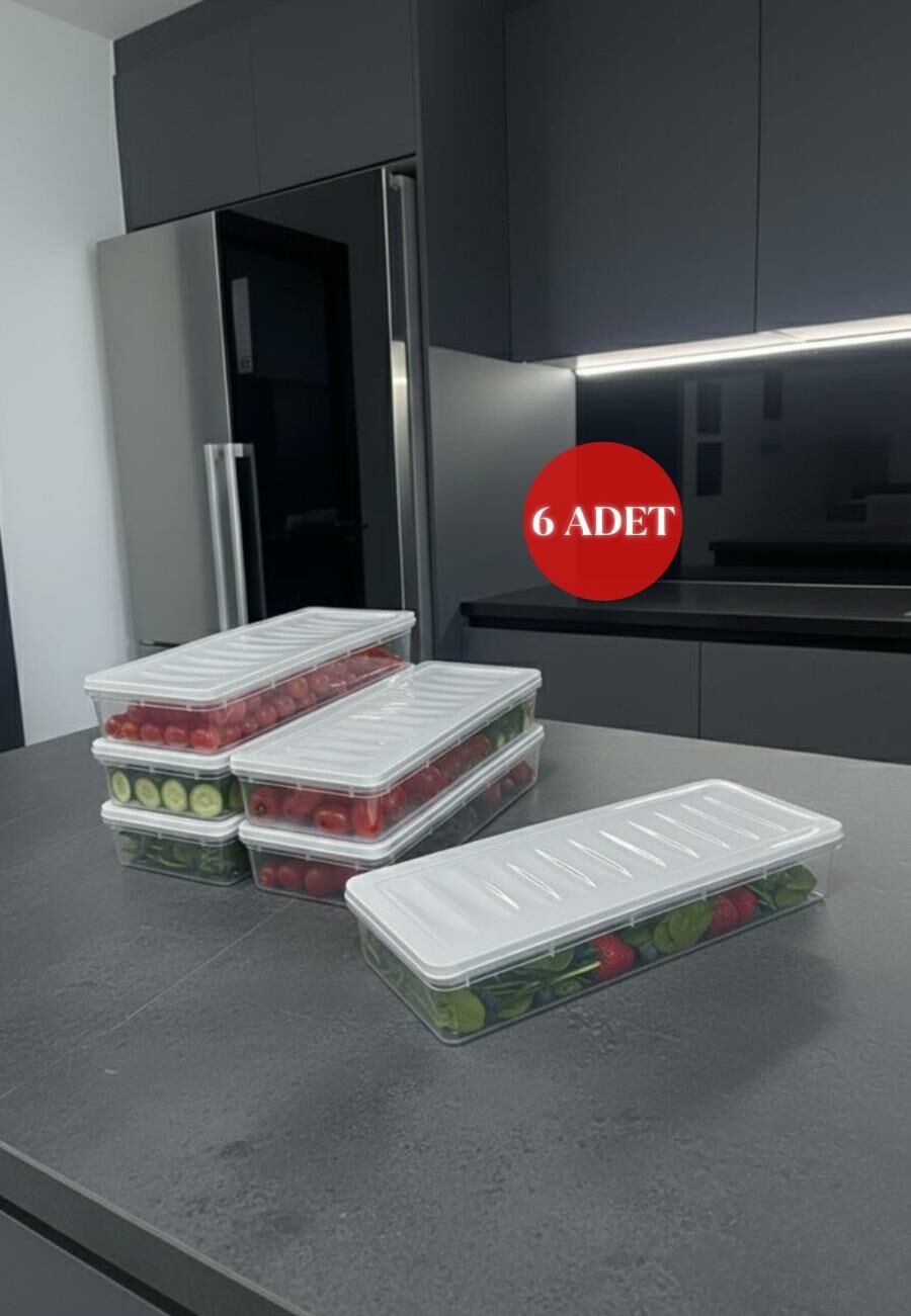 Okyanus Home Buzdolabı  Ve Dondurucuya Uygun Saklama Kabı Bej 6 ADET 1170ML