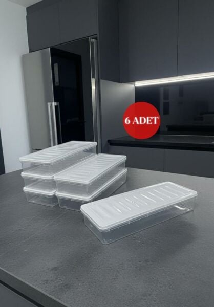 Okyanus Home Buzdolabı  Ve Dondurucuya Uygun Saklama Kabı Bej 6 ADET 1170ML