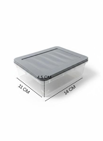 Okyanus Home Buzdolabı Organizer Mikrodalga Ve Dondurucuya Uygun Saklama Kabı Antrasit 6 ADET 600ML